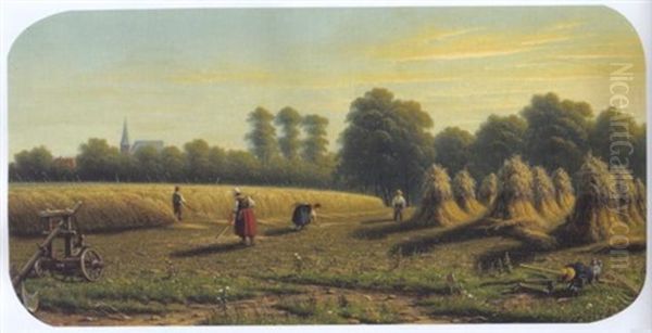 Hollandische Erntelandschaft Oil Painting by Joseph Hartogensis