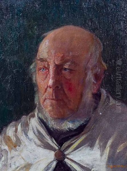 An Elderly Gentleman Oil Painting by Archibald Standish Hartrick