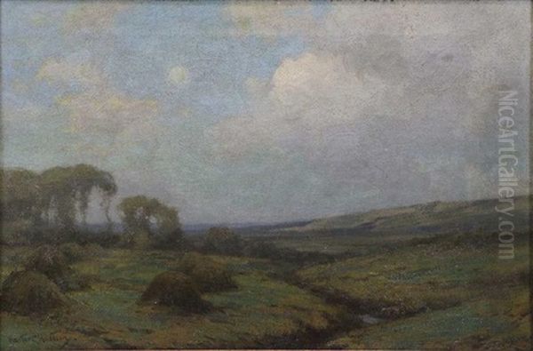 Moonrise At Sunset, Annapolis Valley, Nova Scotia Oil Painting by Walter C. Hartson