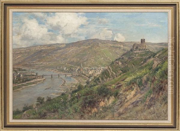 Oberwesel On The River Rhine Oil Painting by Heinrich Hartung the Elder