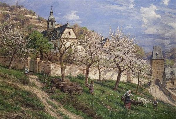 Fruhling An Der Kapelle Oil Painting by Heinrich Hartung the Elder