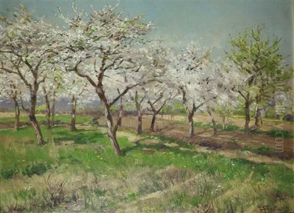 Bluhende Kirschbaume Oil Painting by Heinrich Hartung the Elder