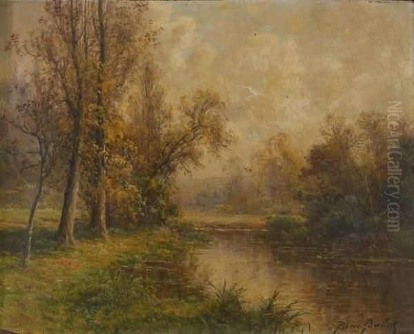 Bord De Seine A Herblay Oil Painting by Pierre Ernest Ballue