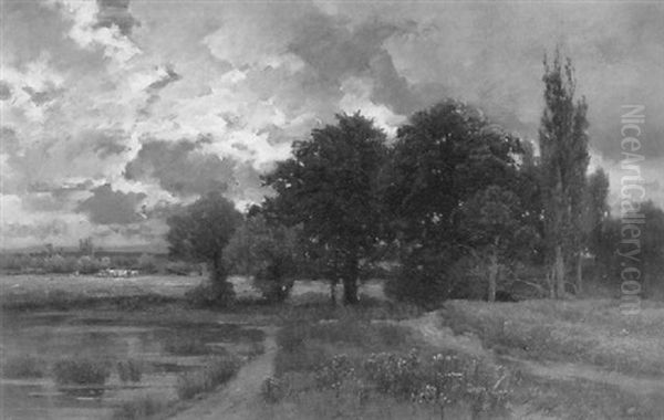 Niederrheinlandschaft Bei Aufziehendem Gewitter Oil Painting by Heinrich Hartung the Elder