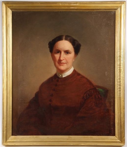 Portrait Of Middle Aged Lady Oil Painting by Alonzo Hartwell