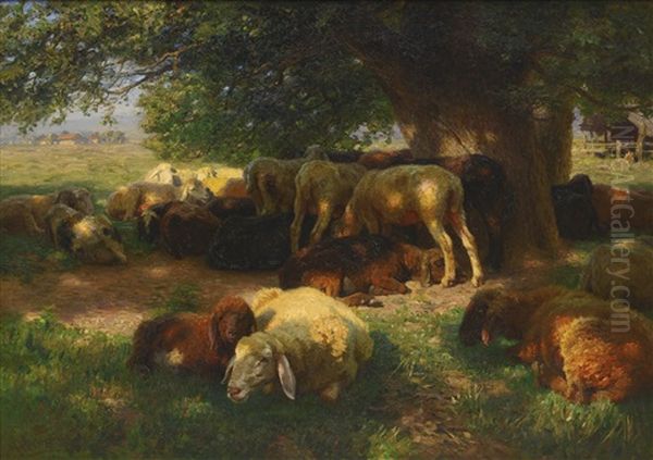 Midday Rest Oil Painting by Hermann Hartwich