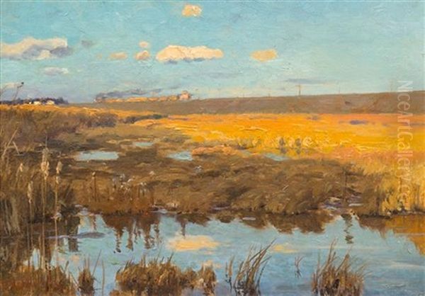 Train In The Marshes, 1893 by Hermann Hartwich