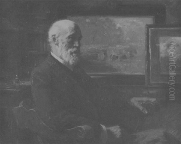 Portrat Des Malers Christian Mali In Seinem Atelier Oil Painting by Hermann Hartwich