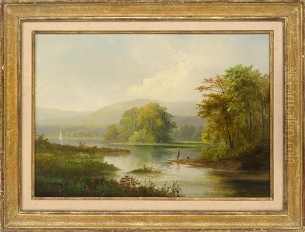 Hudson River Landscape Oil Painting by Gunther Hartwick