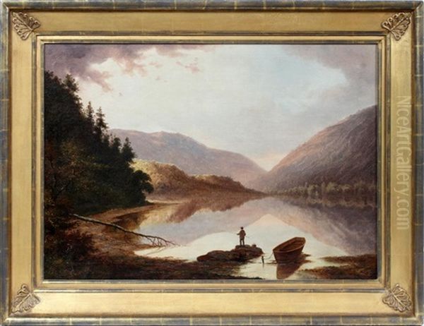 Landscape With Fisherman Oil Painting by Gunther Hartwick