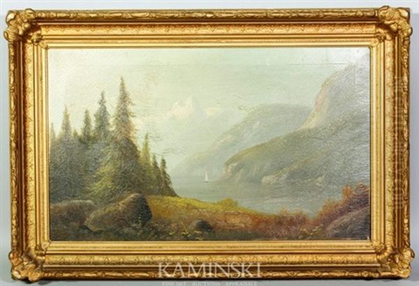 Lake And Mountain Scene Oil Painting by Gunther Hartwick