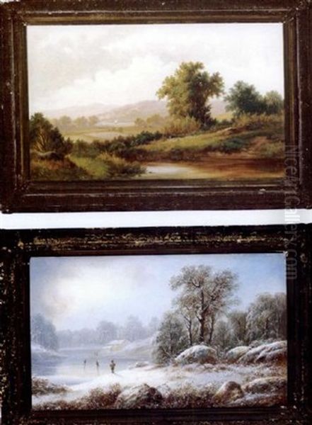 Winter (+ Summer; Pair) Oil Painting by Gunther Hartwick