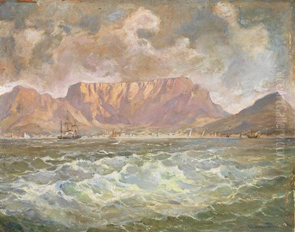 Blick Auf Kapstadt Und Den Tafelberg Oil Painting by Walter Hartwig