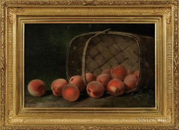 Sill Life With Peaches Oil Painting by George Harvey