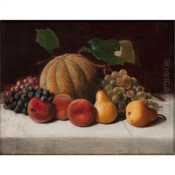 Still Life With Fruit Oil Painting by George Harvey