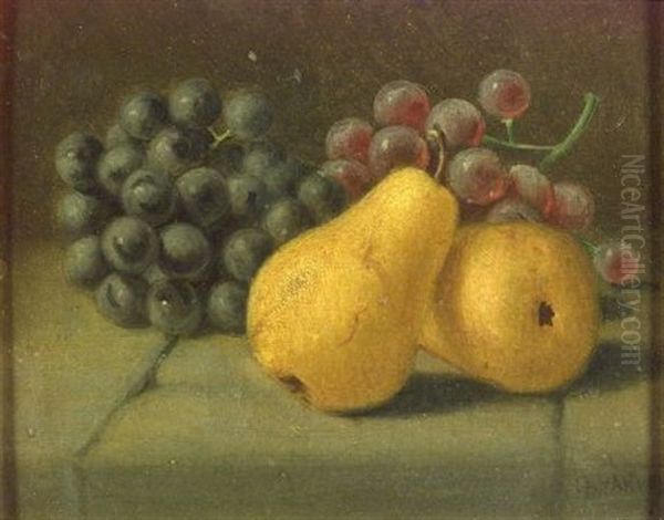 Still Life With Pears And Grapes Oil Painting by George Harvey