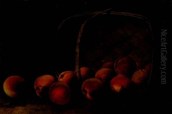 Peaches In A Basket Oil Painting by George Harvey