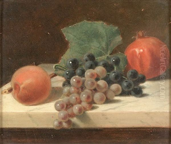 Still Life With Fruits Oil Painting by George Harvey