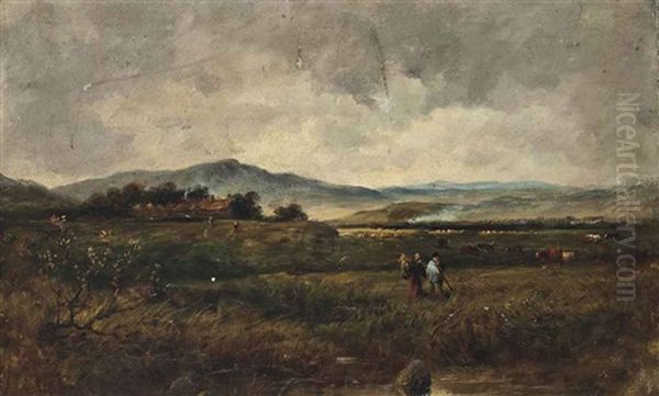 A Lowland Farm Oil Painting by George (Sir) Harvey