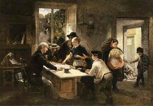 The Penny Bank Oil Painting by George (Sir) Harvey