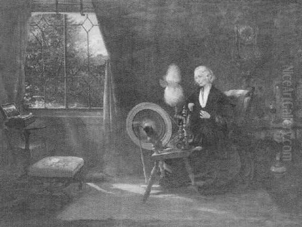 Spinning Oil Painting by George (Sir) Harvey