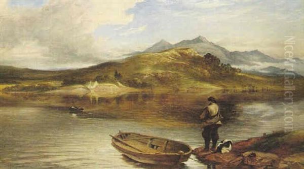 Morning Loch Awe - Ben Cruachan In The Distance Oil Painting by George (Sir) Harvey