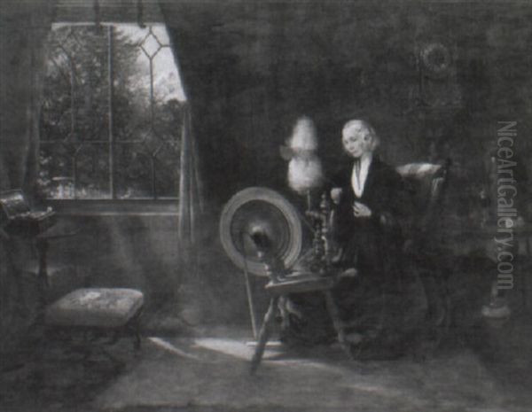 Spinning Oil Painting by George (Sir) Harvey