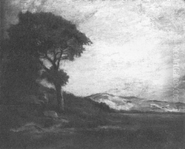 Landscape With A Tree Oil Painting by George Wainwright Harvey