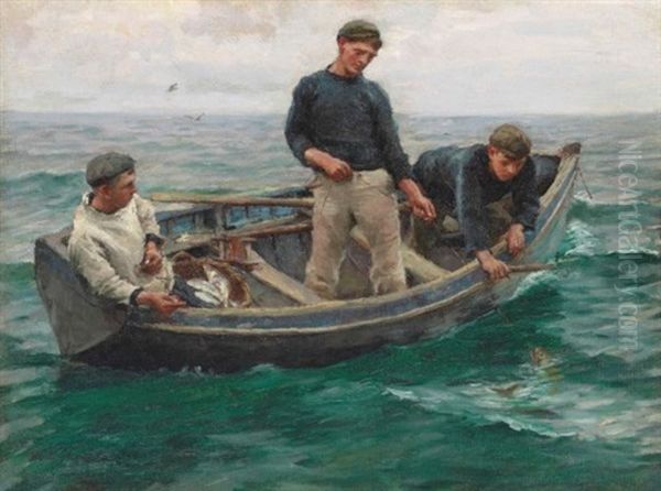 Whiffing In Mount's Bay Oil Painting by Harold Harvey