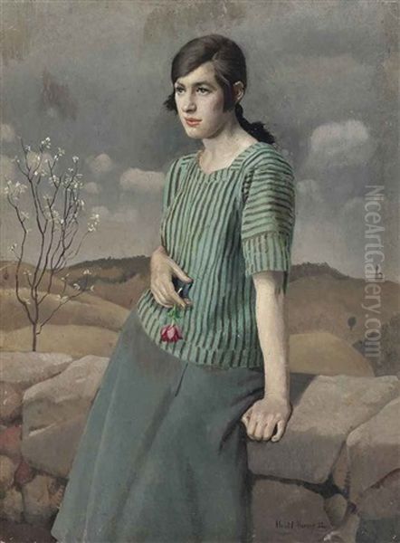 Clara Oil Painting by Harold Harvey