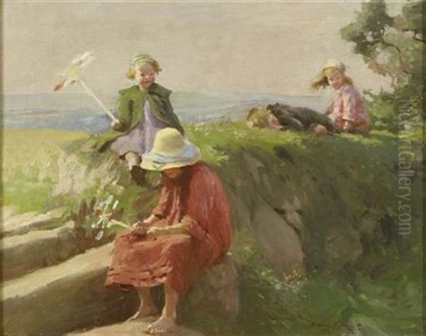 Holidays Oil Painting by Harold Harvey