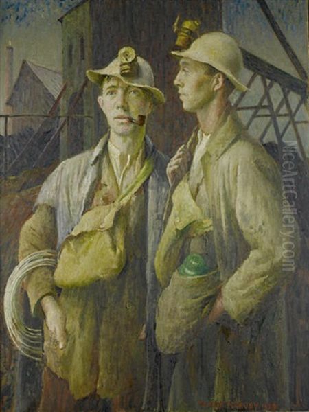 Tin Miners Oil Painting by Harold Harvey