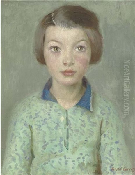 A Daughter Of Newlyn Oil Painting by Harold Harvey