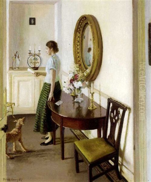 The Letter Oil Painting by Harold Harvey