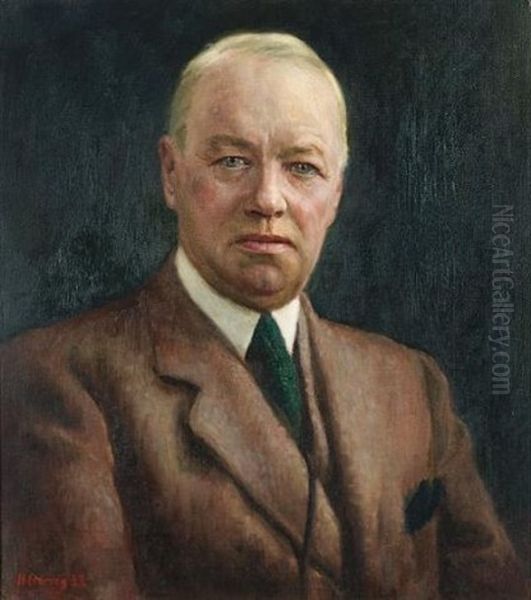 Portrait Of Mr. Brash Oil Painting by Harold Harvey