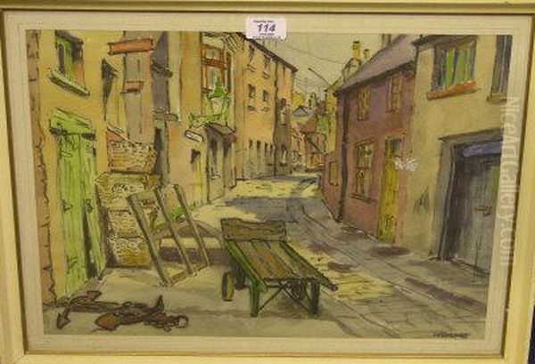 Quayside Street Scene Oil Painting by George Balmer