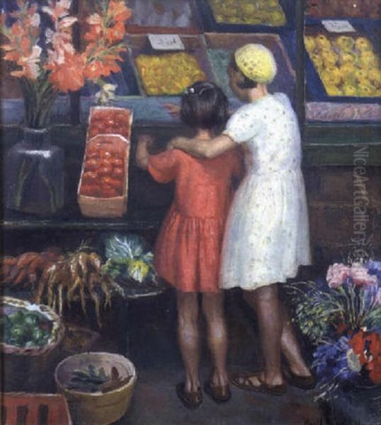 The Shop Window Oil Painting by Harold Harvey