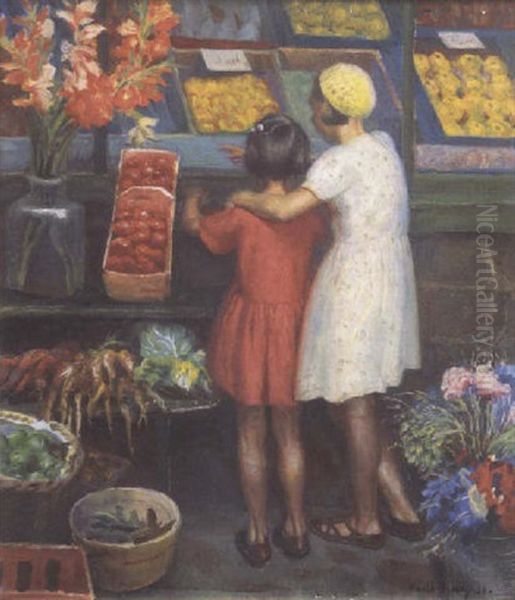 The Shop Window Oil Painting by Harold Harvey