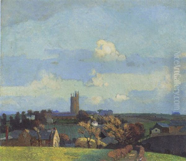 A View Of Paul, Newlyn, Cornwall Oil Painting by Harold Harvey