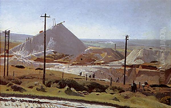 Leswidden Pit Oil Painting by Harold Harvey