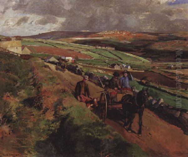 The Road To Market Oil Painting by Harold Harvey