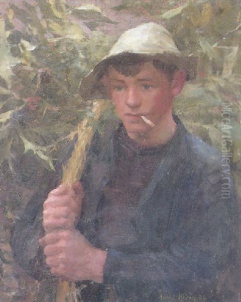 The Young Farmhand Oil Painting by Harold Harvey