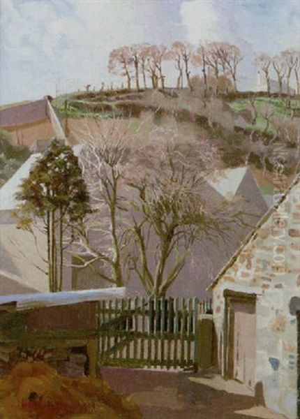 The Farm Gate Oil Painting by Harold Harvey