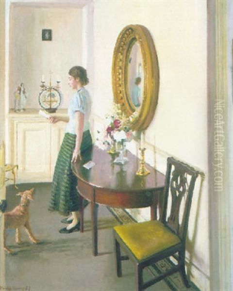 The Letter Oil Painting by Harold Harvey