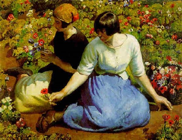 Anemones Oil Painting by Harold Harvey