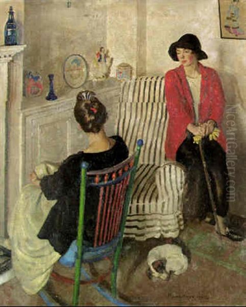 An Interior Oil Painting by Harold Harvey