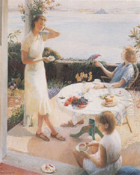 The Breakfast Table Oil Painting by Harold Harvey