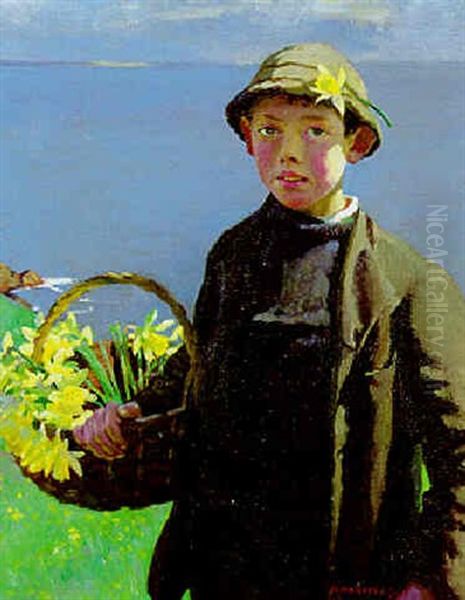 Daffodils Oil Painting by Harold Harvey