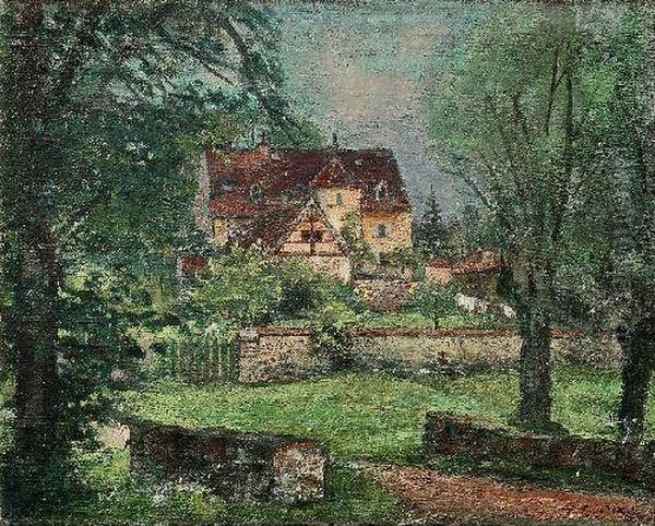 Radebeul - Forsthauskreyern Oil Painting by Paul Friedr. Wilhelm Balmer