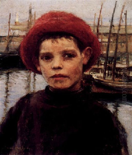 Fisher Boy Oil Painting by Harold Harvey